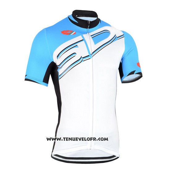 2015 Maillot Ciclismo Castelli SIDI Azur et Blanc Manches Courtes et Cuissard